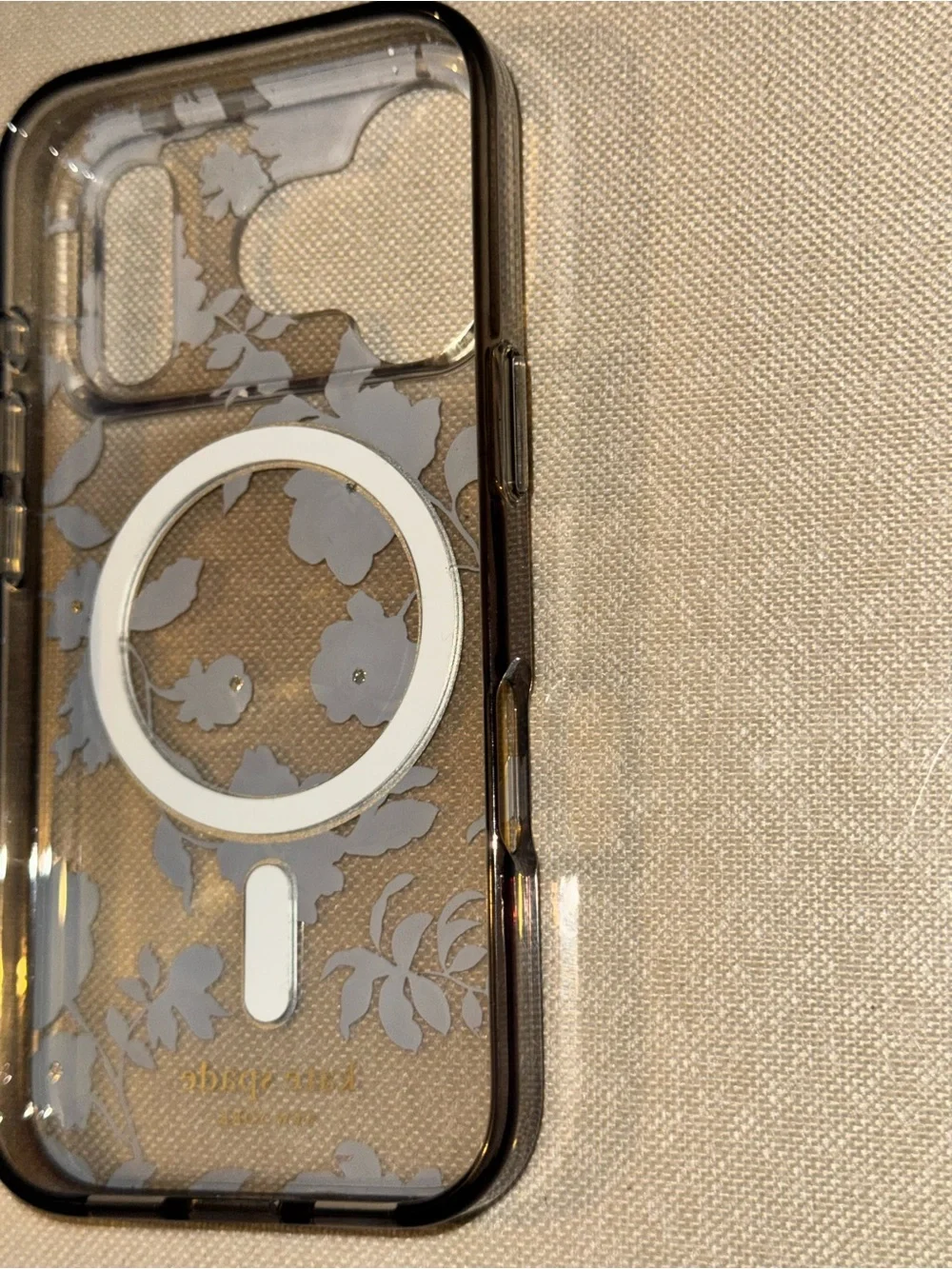kate spade Floral Clear iPhone Case with Pink and Gold Accents
